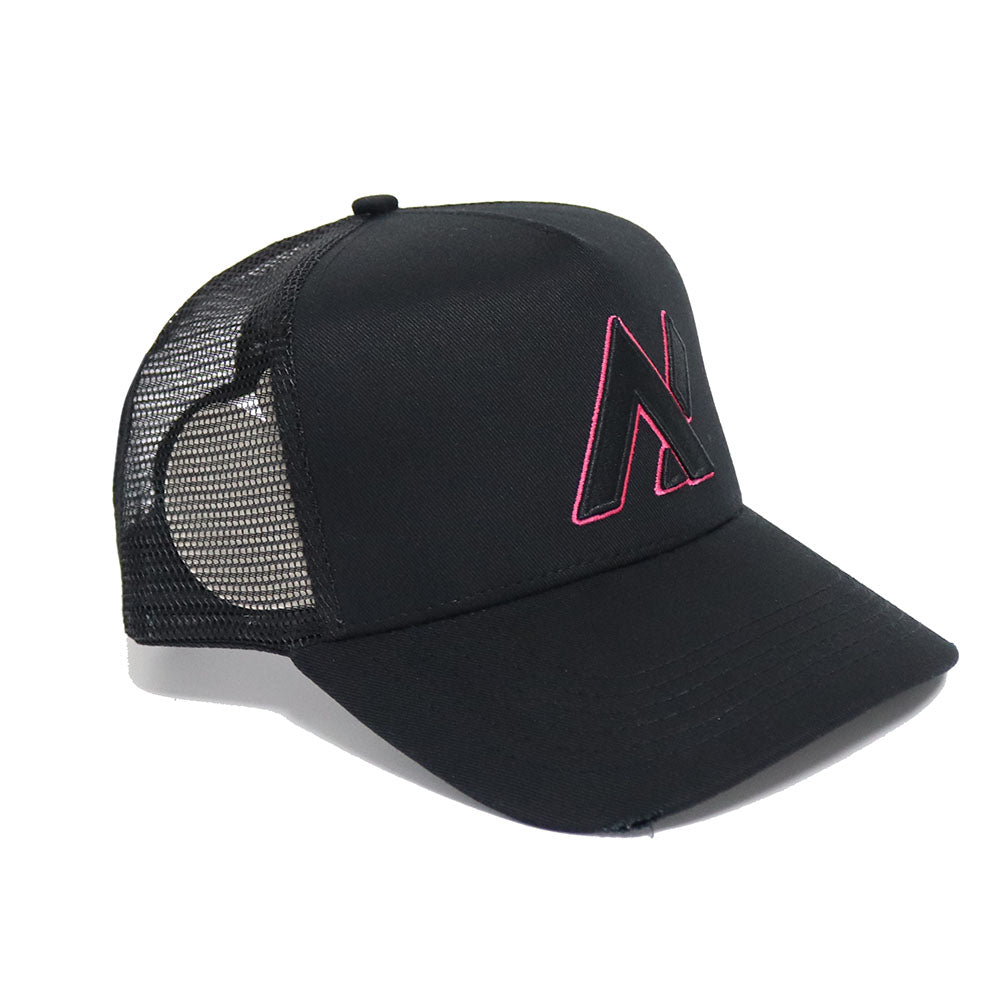 AX LOGO CAP BLACK PINK OUTLINE