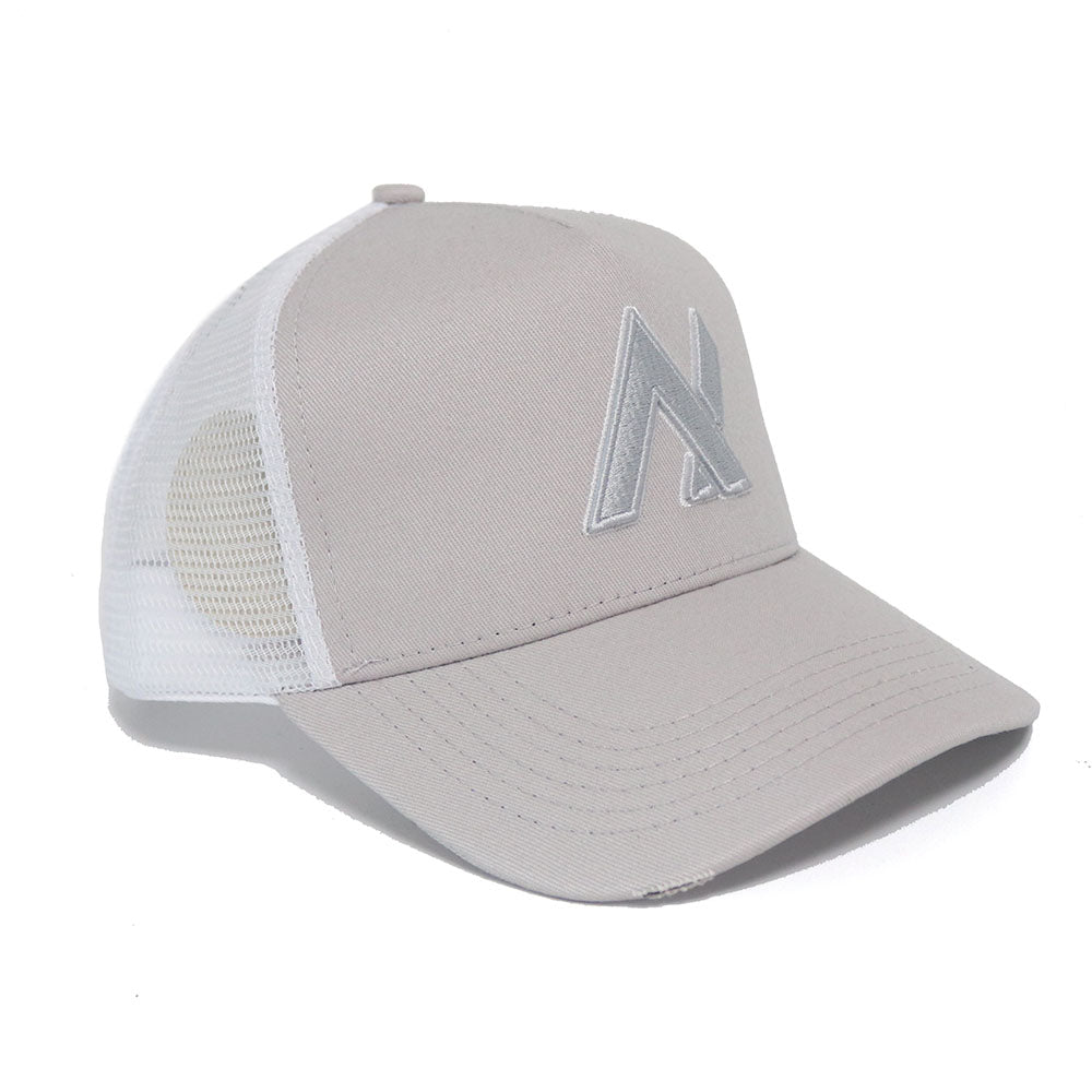 AX LOGO CAP GREY WHITE OUTLINE